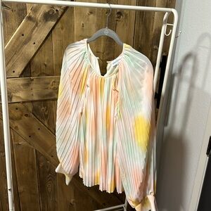 Billowy pastel long sleeve, M, sheer arms, Gibson*Latimer